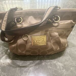 Coach H1049 Poppy Pop C Spotlight Tote Shoulder Bag Crossbody Gold Rare 3pc Tags